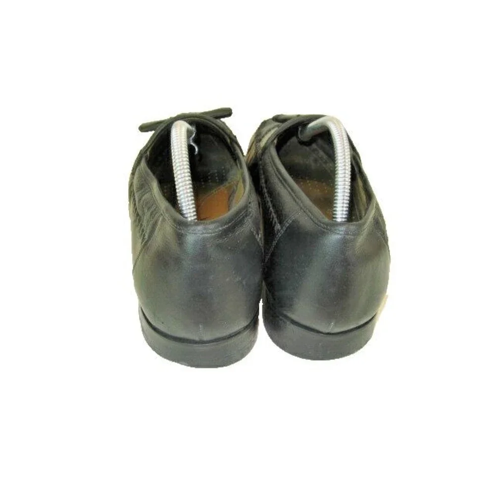 Mens Brass Boot Black Leather Sheepskin Lined Tassel Casual Loafers sz 9.5M